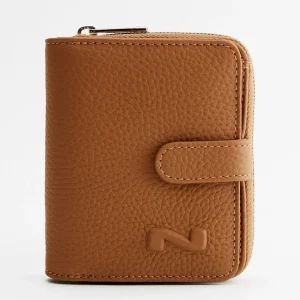 Bi-fold zip-around wallet